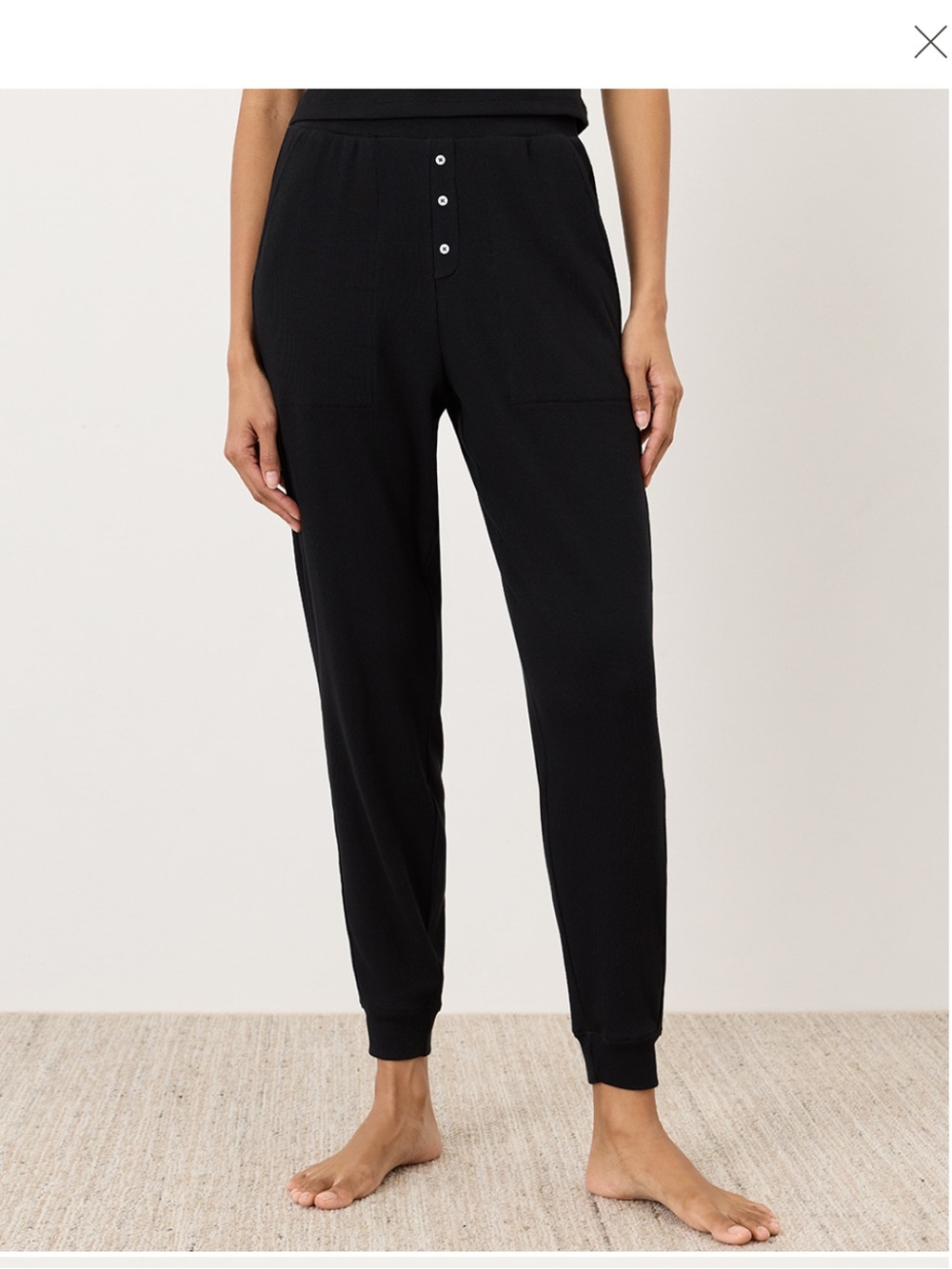 Pact Black Women's Jersey Ribbed Jogger Pants - Picture 6 of 11